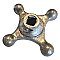 Antique Crane Nickel and Porcelain Hot Cross Faucet Handle