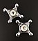Antique Crane Chrome and Porcelain Hot & Cold Cross Faucet Handle Pair