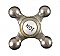 Antique Nickel and Porcelain Hot Faucet Cross Handle