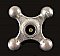 Antique Nickel and Porcelain Hot Faucet Cross Handle