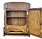 Antique Oak Wall Mounted Medicine Cabinet With Towel Bar - Circa 1880