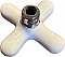 Antique "Republic" Hot Faucet Porcelain Cross Handle - 8 Spline