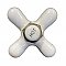 Antique Hot Faucet Porcelain Cross Handle - 8 Spline