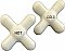 Antique Hot & Cold Porcelain Cross Handle Pair - Square Post Mount
