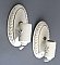Antique Oval Porcelain Sconces - Pair