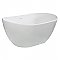 57-Inch Solid Surface White Stone Freestanding Tub with Drain, Matte White