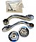 Antique Chrome Hall Mack Hex Console Sink Legs Towel Bar Ends w/ Escutcheons NOS - Circa 1945