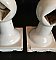 Antique Large White Ceramic Tile-In Round Towel Bar Ends for Square Rod