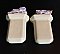 Antique Tile-In Pale Yellow (Kohler Sunrise) Ceramic Towel Bar Ends for Square Rod