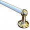 Antique 18" Round Milk Glass Rod w/ Vintage Cast Brass Ends