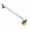 Antique 18" Round Milk Glass Rod w/ Vintage Cast Brass Ends