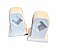 Antique White Ceramic Towel Bar End Pair for 7/8" Square Rod