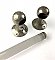Antique 30-1/2" Glass Towel Bar and Nickel Ends