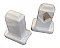 Antique White Surface Mount Porcelain Ceramic Towel Bar Ends for Square Rod - Circa 1940