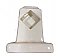 Antique White Surface Mount Porcelain Ceramic Towel Bar Ends for Square Rod - Circa 1940