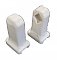 Antique White Surface Mount Porcelain Ceramic Towel Bar Ends for Square Rod - Circa 1940
