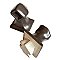 Antique American Olean Espresso Porcelain Tiled-In Towel Bar End Pair