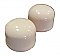 Antique Shell Venetian Pink Porcelain Toilet Bolt Cap Cover Pair - Circa 1962