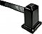Antique Black Porcelain Tiled-In Towel Bar Ends with 16" Square Rod - Circa 1930