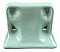 Antique Seafoam Green Tile In Porcelain Bathroom Toothbrush and Cup Holder Circa 1960