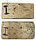 Set of 2 Antique Tile Blue Matte Glaze - 3-3/4" x 1-7/8"