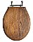 Antique Wooden Oak Toilet Seat Cover - circa 1920