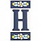Sevillano Flora Address Letter H 2-1/8" x 4-3/8" Ceramic Wall Tile - Sold by the individual piece