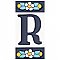 Sevillano Flora Address Letter R 2-1/8" x 4-3/8" Ceramic Wall Tile - Sold by the individual piece