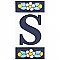 Sevillano Flora Address Letter S 2-1/8" x 4-3/8" Ceramic Wall Tile - Sold by the individual piece