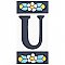 Sevillano Flora Address Letter U 2-1/8" x 4-3/8" Ceramic Wall Tile - Sold by the individual piece