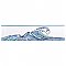 Captain Kanagawa Wave Glacier Blue 2" x 7-7/8" Ceramic Wall Trim Tile - Sold by the individual piece