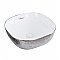 Isabella Plus Collection Square Above Mount Basin with an Embossed Exterior, Smooth Interior, and Center Drain - White and Silver