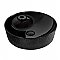 Isabella Plus Collection Round Above Mount Basin with an Embossed Exterior, Smooth Interior, Single Faucet Hole and Center Drain - Black