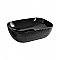Isabella Plus Collection Rectangular Above Mount Basin with an Embossed Exterior, Smooth Interior, and Center Drain - Black