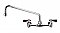 Wall Mount Utility Faucet with Extended Swivel Spout and Lever Handles