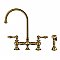 Vintage III Plus Bridge Faucet w/ Gooseneck Swivel Spout, Lever Handles and Side Spray - Antique Brass