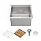 Undermount Single Bowl 16 Gauge Brushed Stainless Steel Workstation Sink With Accessories