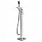 Polished Chrome Freestanding Tub Filler with Handshower