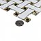 Metro Dog Bone Basketweave Matte White/Gold Glass Dot 10" x 10" Porcelain Mosaic Tile - 10 Tiles Per Case - 7.1 Sq. Ft.