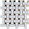 Metro Dog Bone Basketweave Matte White/Gold Glass Dot 10" x 10" Porcelain Mosaic Tile - 10 Tiles Per Case - 7.1 Sq. Ft.