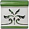 Novecento Friso Evoli Verdin 5-1/8" x 5-1/8" Ceramic Trim or Liner Tile - Sold Per Tile