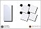 Marble Mosaics Honed Marble Zanzibar Tile Sample Card in 'Carrara White' with 'Jet Black'  Dot