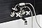 Kingston Brass KS266PXPN Kingston Wall Mount Clawfoot Tub Faucet with Hand Shower, Polished Nickel