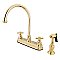 Kingston Brass KB3752AXBS Restoration Centerset Kitchen Faucet, Polished Brass