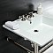 Kingston Brass KVPB25227W46 Dreyfuss 25" Console Sink with Stainless Steel Legs (4-Inch, 3 Hole), White/Polished Nickel