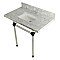 Kingston Brass KVPB36MASQ0 Templeton 36" x 22" Carrara Marble Vanity Top with Clear Acrylic Console Legs, Carrara Marble/Matte Black