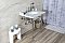 Kingston Brass LMS3022M8SQ6 Habsburg 30" Carrara Marble Console Sink with Brass Legs, Marble White/Polished Nickel