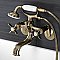 Kingston Brass KS246AB Essex Wall Mount Clawfoot Tub Faucet with Hand Shower, Antique Brass
