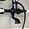 Kingston Brass AE553T0 Aqua Vintage 7-Inch Wall Mount Tub Faucet with Hand Shower, Matte Black