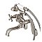 Kingston Brass KS229SN Kingston Wall Mount Clawfoot Tub Faucet with Hand Shower, Brushed Nickel